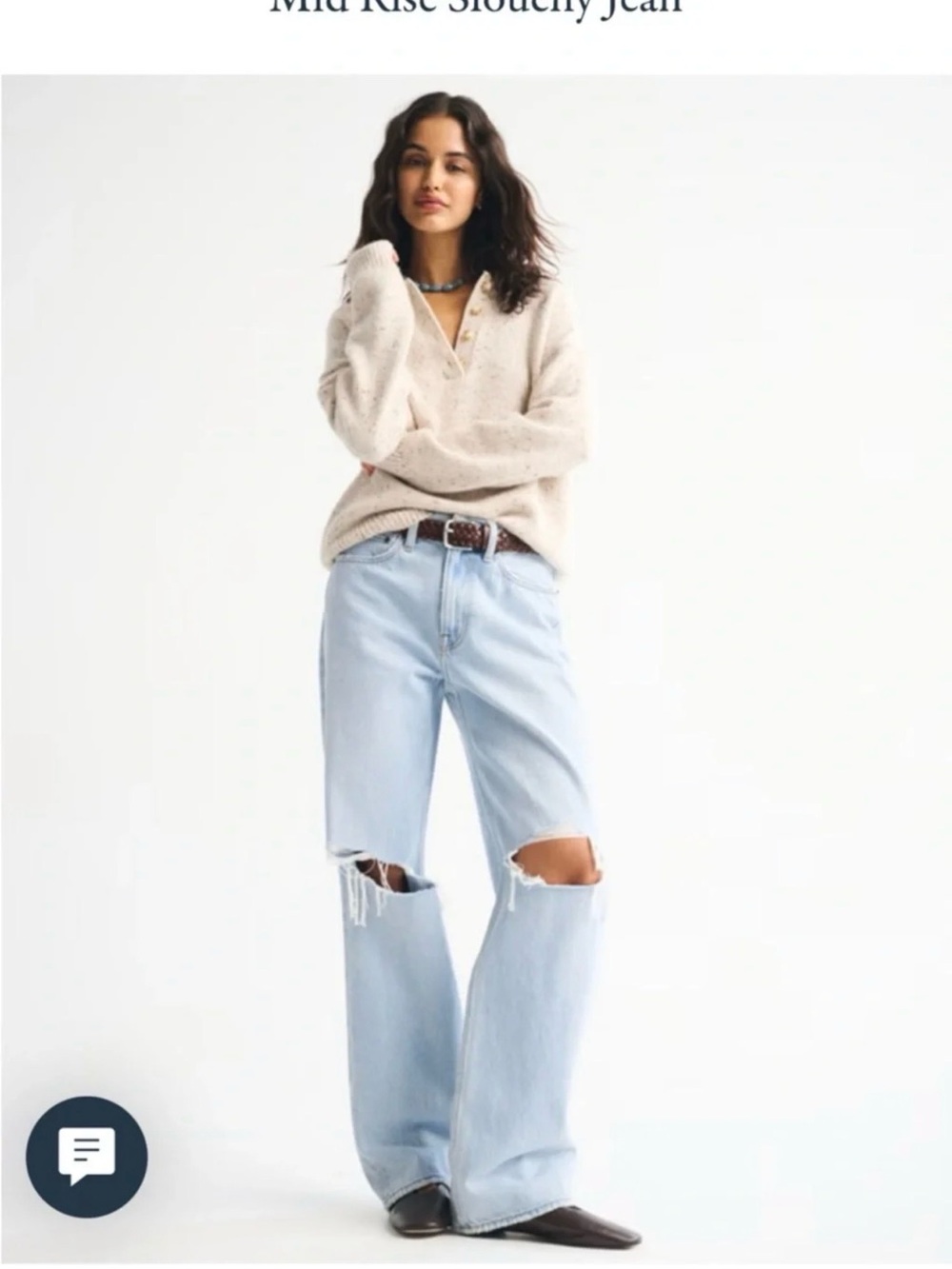 Abercrombie Curve Love Mid Rise Slouchy Jean Size 26
